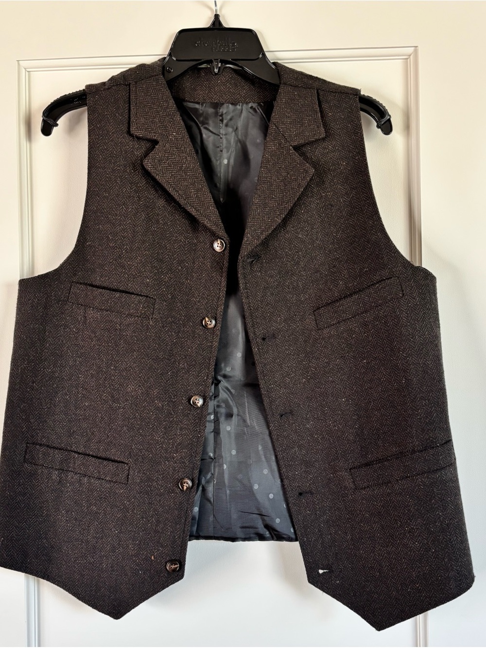 Dark Brown Herringbone Men's Vest